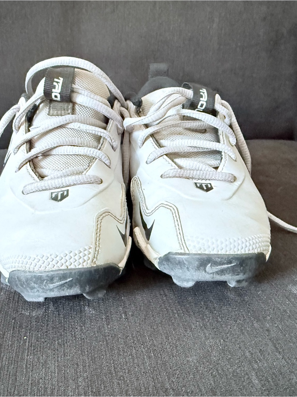 Nike Kids White and Gray Sport Cleats